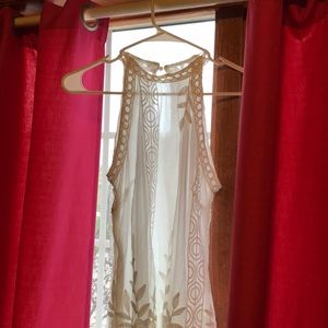 White Lace High-Neck Dress